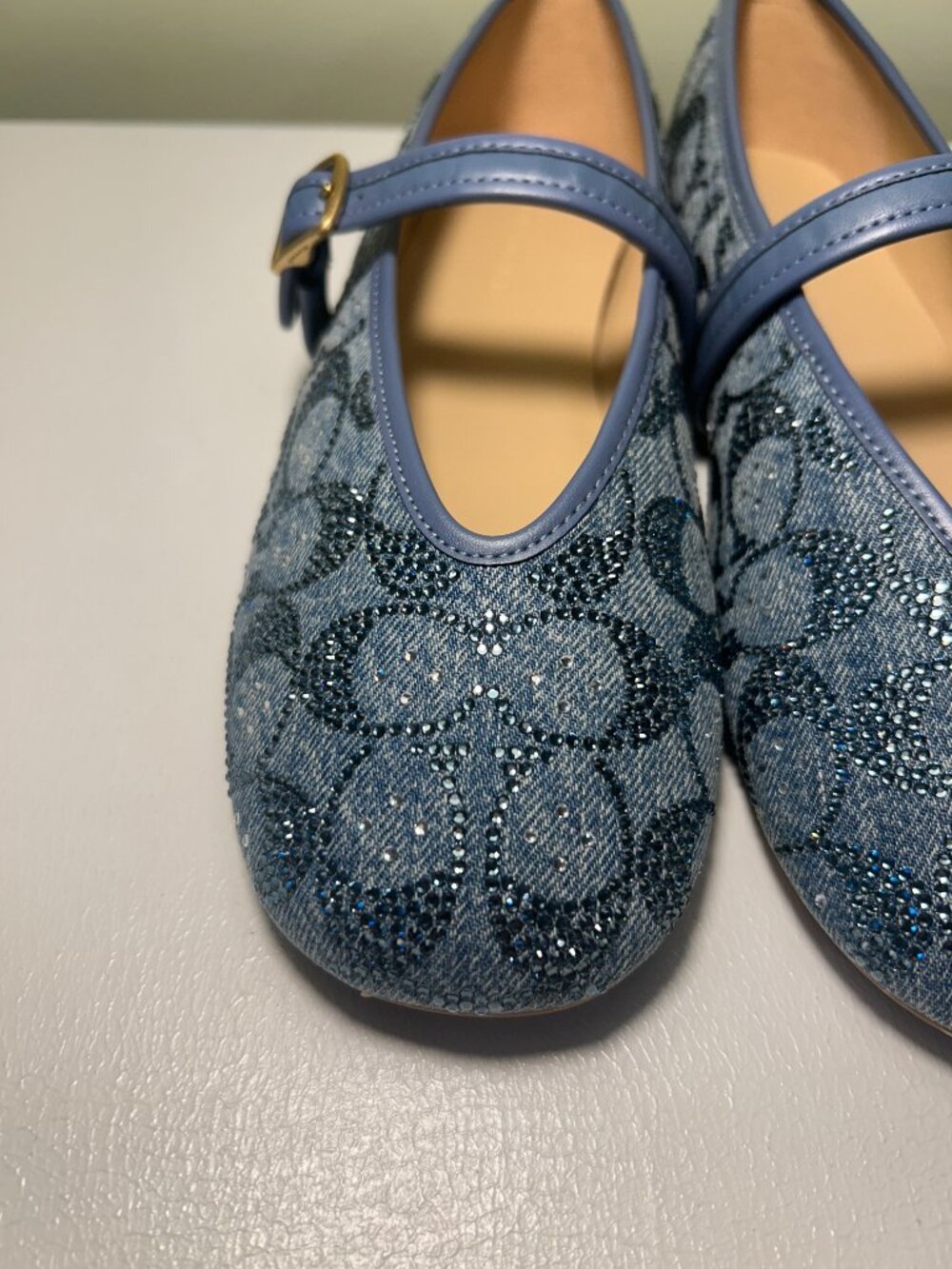 Coach Women's Mary Jane In Crystal Signature Denim - Picture 5 of 16